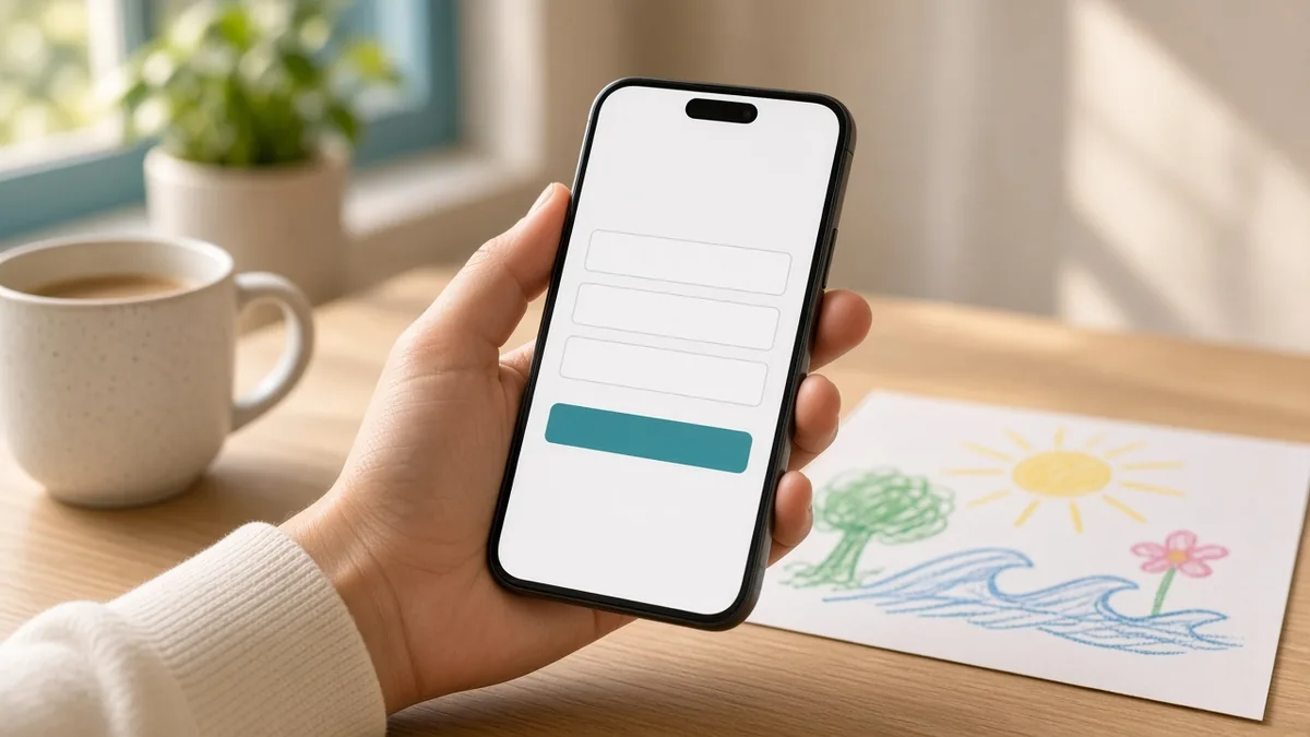 Parent filling out a short lead form on a phone